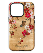 vintage style gold floral botanical chinoiserie phone case with japanese blossom flowers and butterfly by Diane Hill iPhone case samsung phone case interesting phone case luxury designer phone case gift