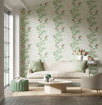 Lady Alford Wallpaper - Fig Blossom/Magenta, Colourful wallpaper, Chinoiserie chic, Wall Decor, Botanical