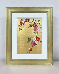 Cherry tree on gilded silk - Diane Hill