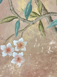 Distressed Mottled Pink Chinoiserie Original Painting - Diane Hill