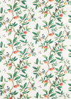 Ella Cotton Linen Fabric - Fig Blossom/Fig Leaf/Nectarine - Diane Hill