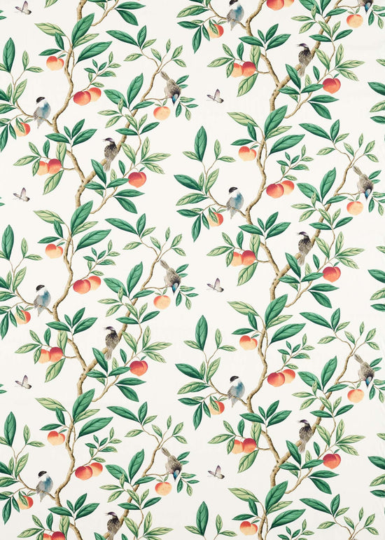 Ella Cotton Linen Fabric - Fig Blossom/Fig Leaf/Nectarine - Diane Hill