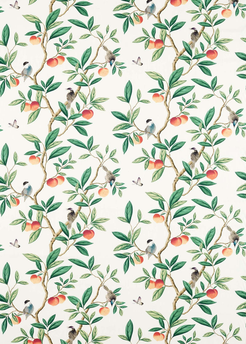 Ella Cotton Linen Fabric - Fig Blossom/Fig Leaf/Nectarine - Diane Hill