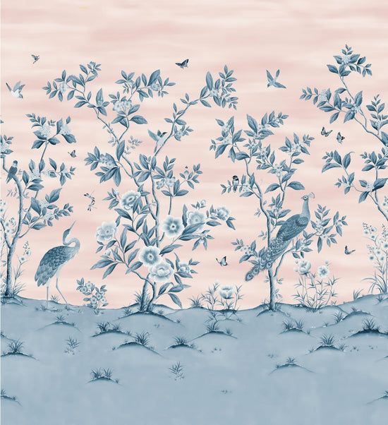 Florence Wallpaper - Powder/China Blue - Diane Hill