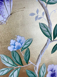 Gold and Lilac Chinoiserie Original Painting - Diane Hill