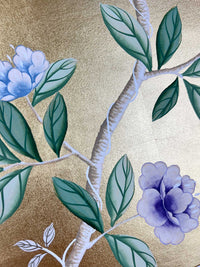 Gold and Lilac Chinoiserie Original Painting - Diane Hill