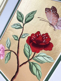 Gold And Red Chinoiserie - Mini (A) Original Painting - Diane Hill