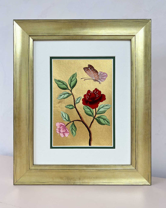 Gold And Red Chinoiserie - Mini (A) Original Painting - Diane Hill