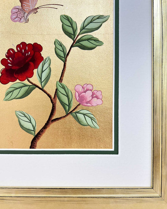 Gold And Red Chinoiserie - Mini (B) Original Painting - Diane Hill