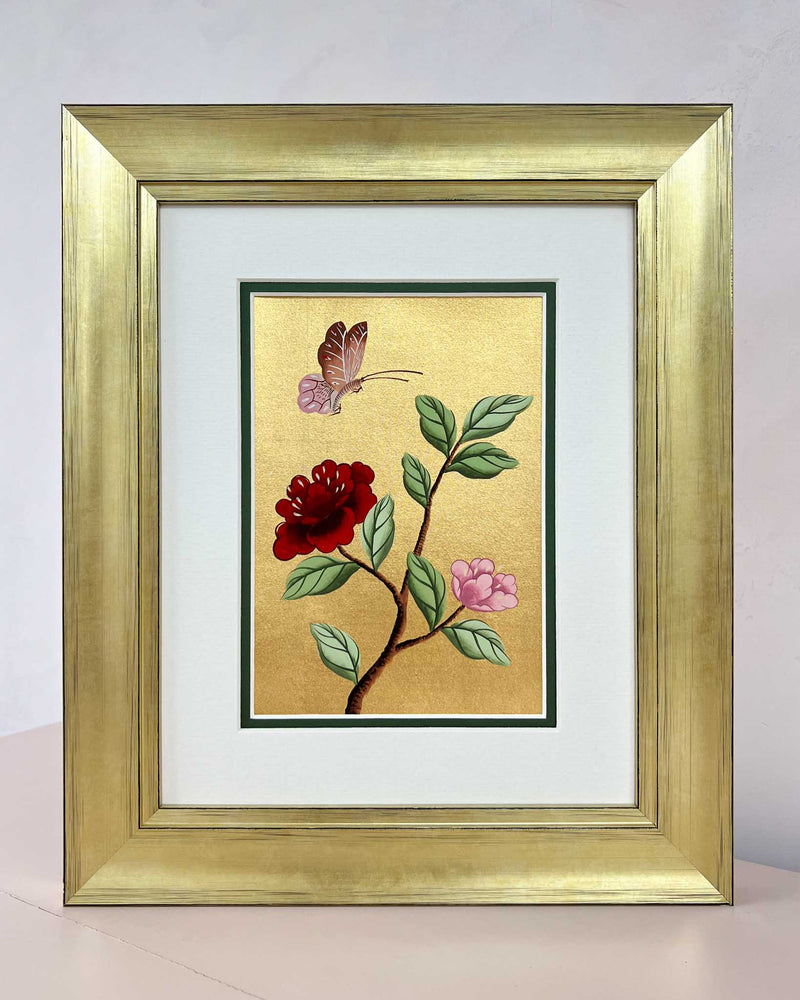 Gold And Red Chinoiserie - Mini (B) Original Painting - Diane Hill