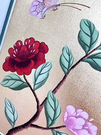 Gold And Red Chinoiserie - Mini (B) Original Painting - Diane Hill