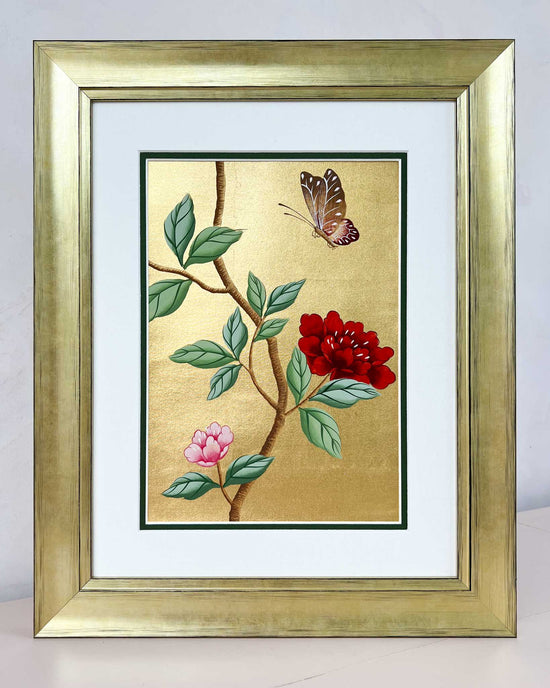 Gold And Red Chinoiserie Original Painting - Diane Hill