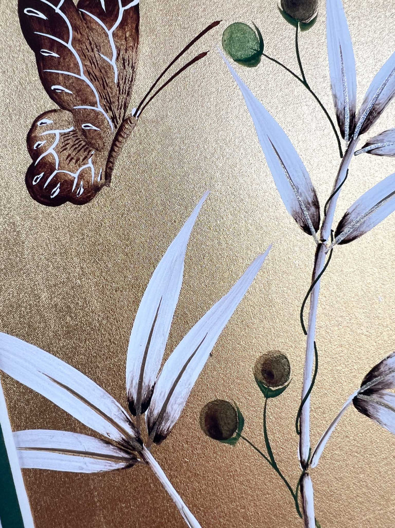 Gold And Umber Bamboo (A) Original Painting - Diane Hill