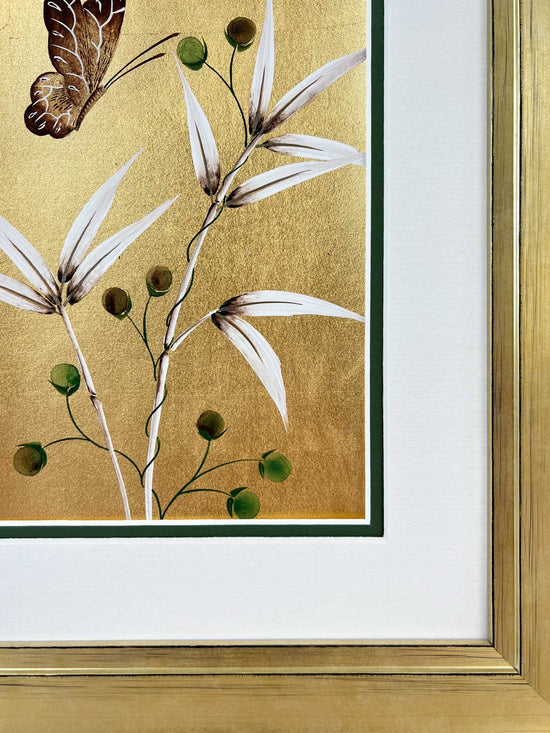 Gold And Umber Bamboo (A) Original Painting - Diane Hill