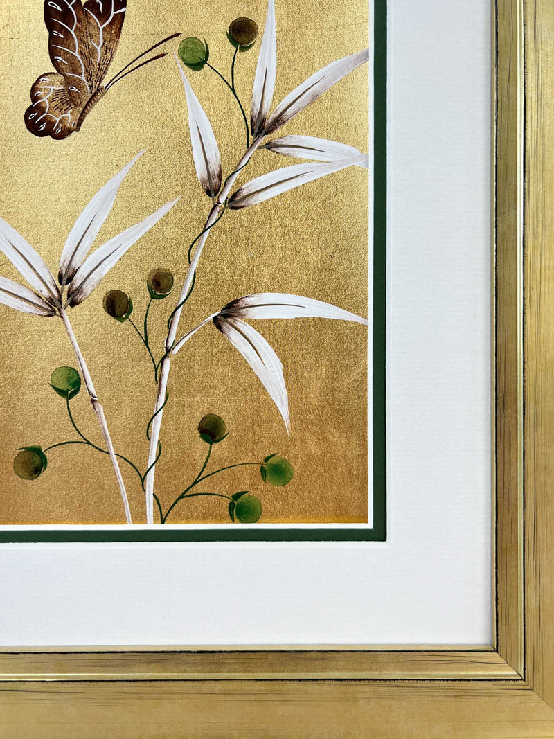 Gold And Umber Bamboo (A) Original Painting - Diane Hill