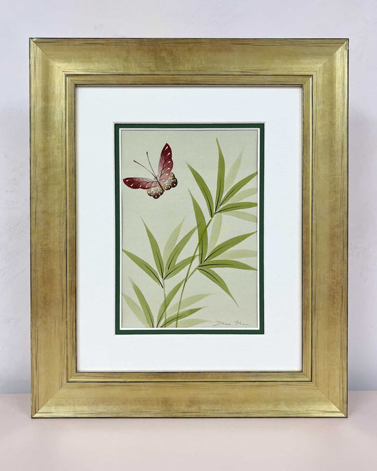 Green Bamboo On Silk (B) Original Painting - Diane Hill