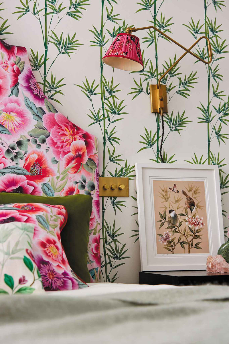 Isabella Wallpaper - Porcelain/Bamboo - Diane Hill