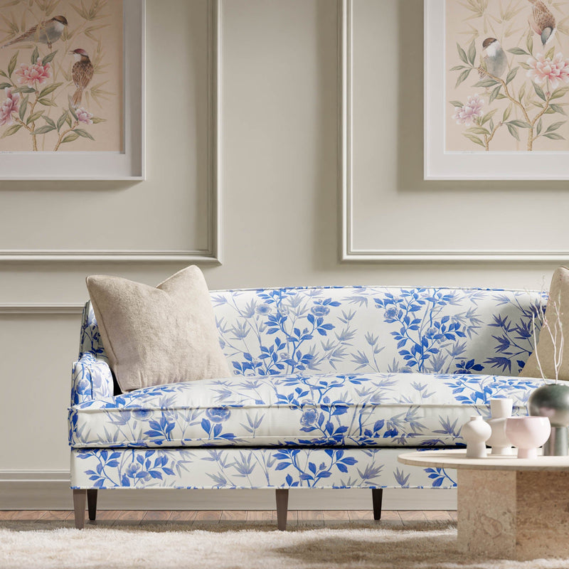 Lady Alford Cotton Linen Fabric - Porcelain/China Blue - Diane Hill