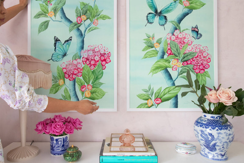 Lucy & Ella Art Prints Set Of Two - Blue - Diane Hill