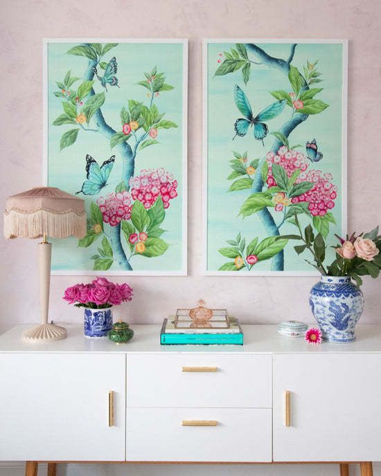 Lucy & Ella Art Prints Set Of Two - Blue - Diane Hill