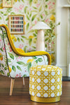 Marie Cotton Satin Fabric - Fig leaf/Honey/Blossom - Diane Hill
