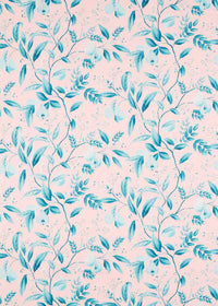 Marie Cotton Satin Fabric - Rose/Lagoon - Diane Hill