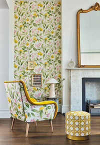 Marie Wallpaper - Fig leaf/Honey/Blossom - Diane Hill