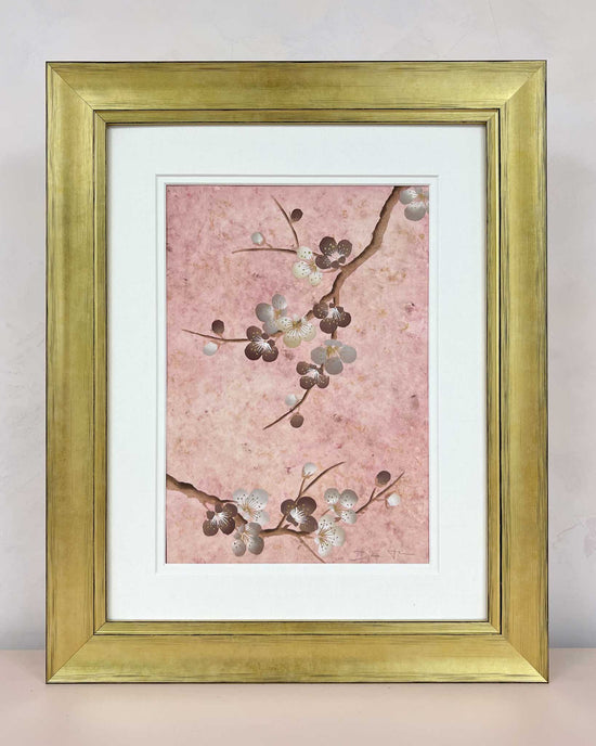 Mottled Cherry Tree Pink Original Painting - Diane Hill