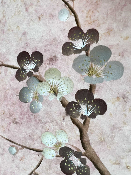 Mottled Cherry Tree Pink Original Painting - Diane Hill