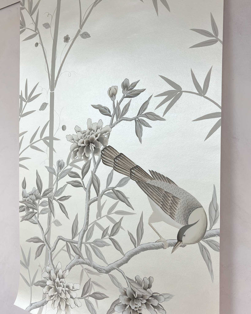 Pearlescent Chinoiserie Panel Original Painting - Diane Hill