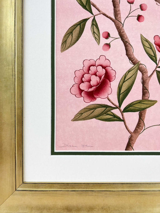Pink And Green Chinoiserie Original Painting - Diane Hill