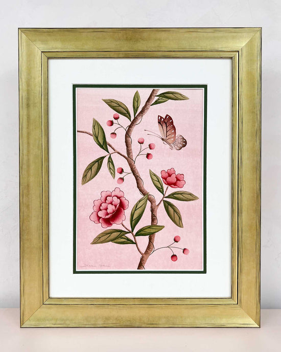 Pink And Green Chinoiserie Original Painting - Diane Hill