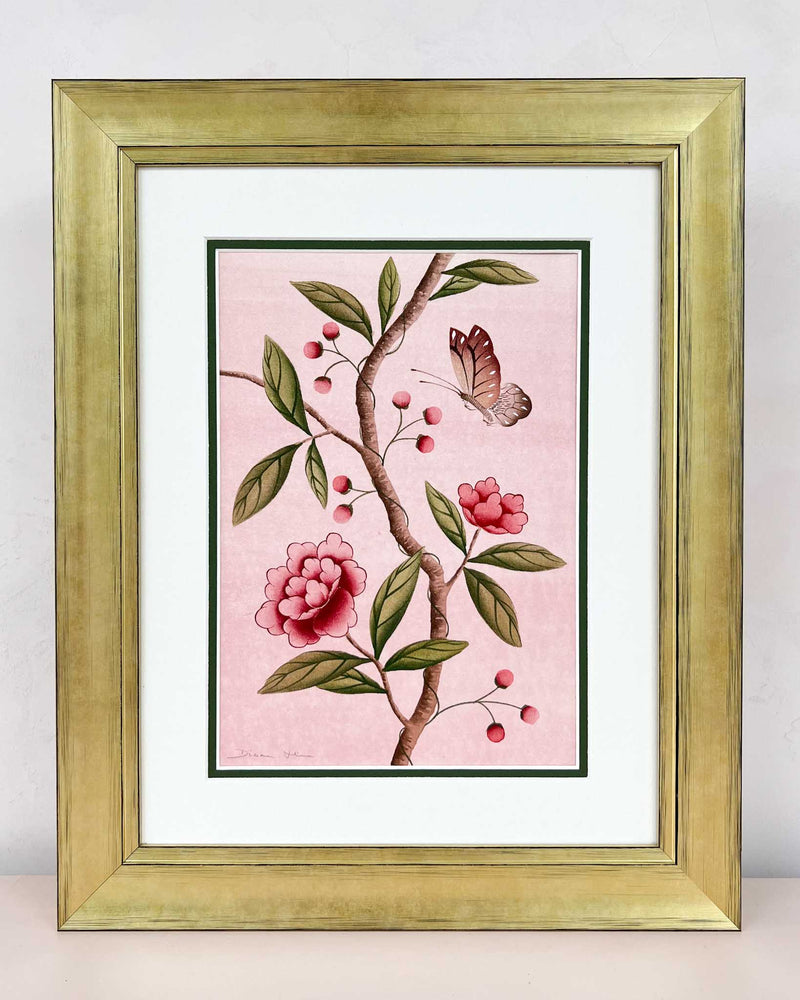 Pink And Green Chinoiserie Original Painting - Diane Hill
