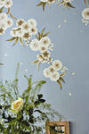 Rosa - Feather Grey/Paper Lantern/Oyster Wallpaper - Diane Hill