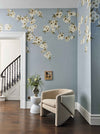 Rosa - Feather Grey/Paper Lantern/Oyster Wallpaper - Diane Hill