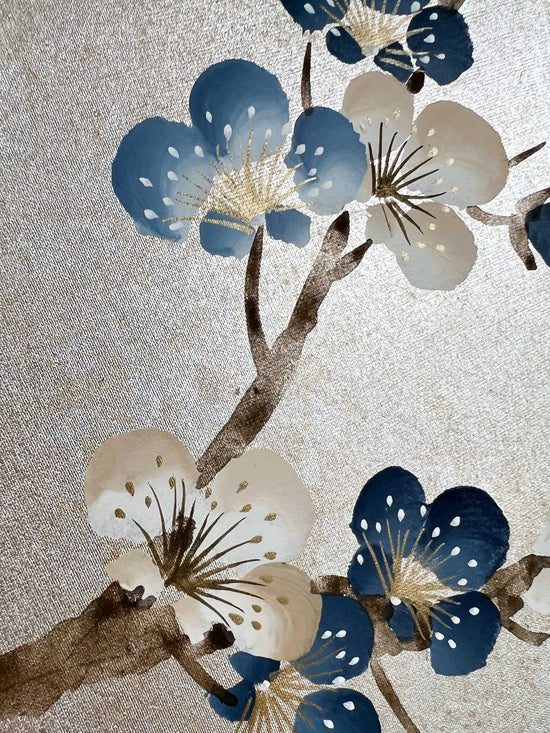 Set Of Two Cherry Blossom Silver Leaf - Original Painting - Diane Hill