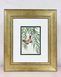 Set Of Two Wisteria And Butterfly Green Original Painting - Diane Hill