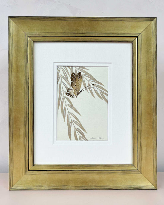 Set Of Two Wisteria And Butterfly Original Painting - Diane Hill