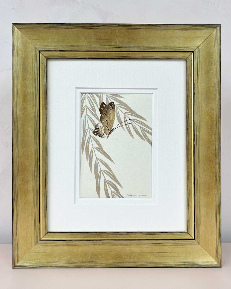 Set Of Two Wisteria And Butterfly Original Painting - Diane Hill