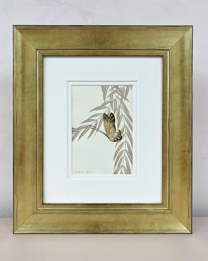 Set Of Two Wisteria And Butterfly Original Painting - Diane Hill