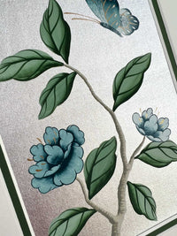 Silver And Blue Chinoiserie Original Painting - Diane Hill