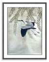 Silver Leaf Great Blue Heron Original Painting - Diane Hill