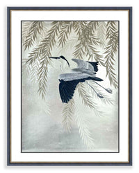 Silver Leaf Great Blue Heron Original Painting - Diane Hill