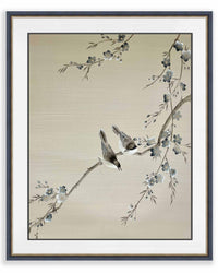 Two Birds And Cherry Tree On Silk Original Painting - Diane Hill