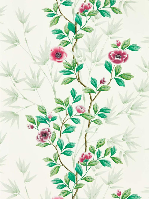Lady Alford Wallpaper - Fig Blossom/Magenta colourway, Floral Wallpaper, Wall decor, Bedroom, Sitting Room, Home design