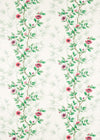 white and green floral fabric featuring chinoiserie style bamboo and flowers