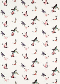 botanical wallpaper featuring chinoiserie style butterflies