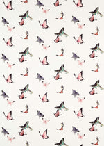 Emmeline Fabric, Suitable for blinds, drapery, cushions, Chalk/Rose/Sky colour way, Butterfly mural fabric