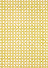 yellow geometric fabric featuring chinoiserie trellis design